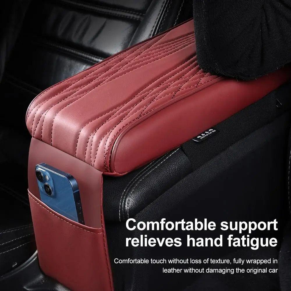 Storage Bag Armrest Heightening Cushion with Tissue Box Auto Armrest Cover Car Armrest Box Trucks