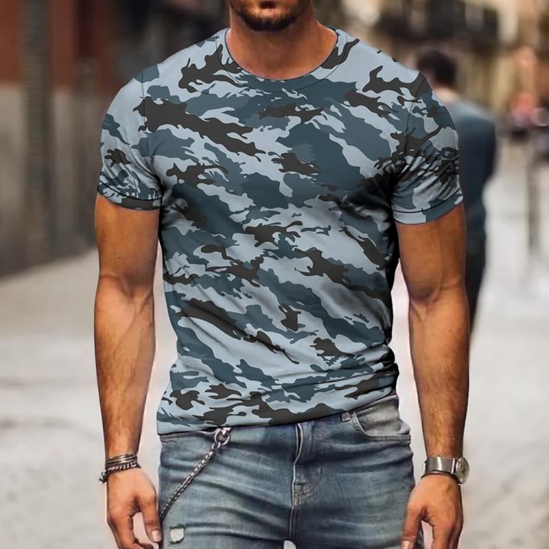 Camouflage 3D Printed T-Shirts Summer Men Women Casual Fashion Streetwear Oversized Short Sleeve