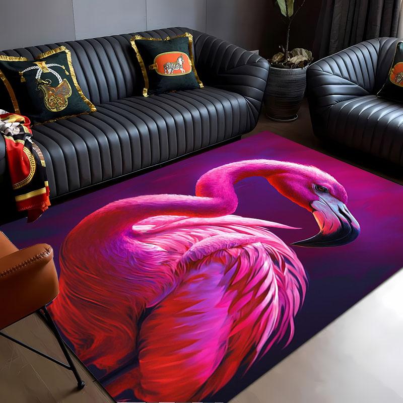 HD Printing Pink Flamingo Large Area Carpets for Home Living Room  Kids Bedroom Sofa Doormat Kitchen Floor Rugs Anti-slip  Decor