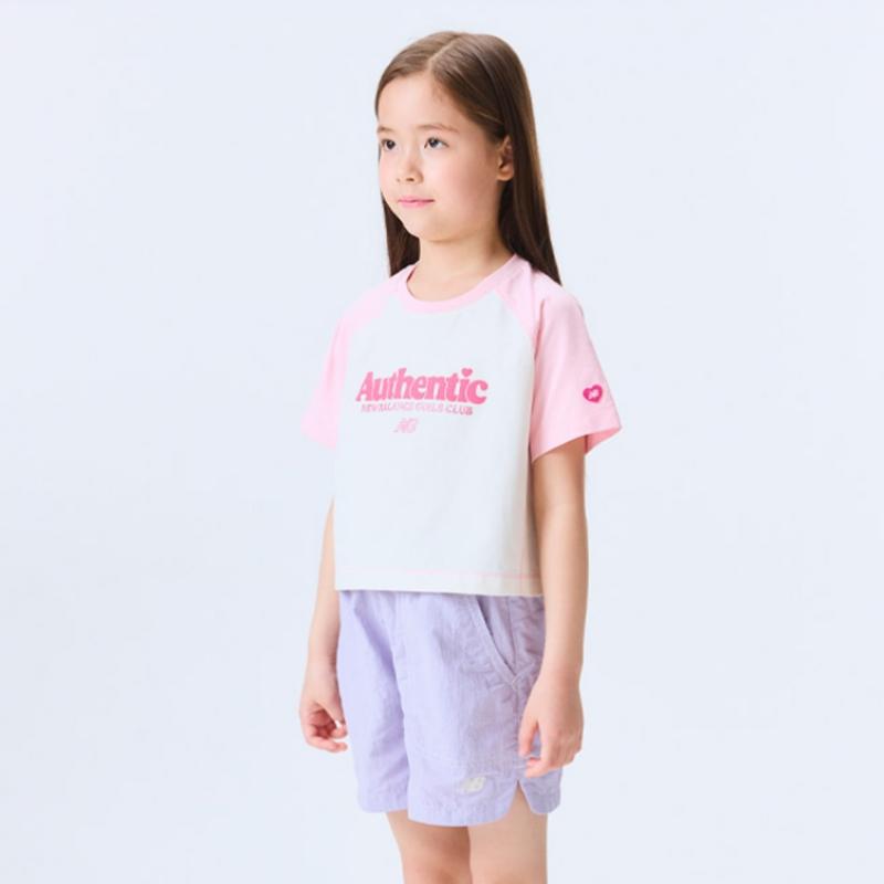New Balance Half Club Kids Girls Raglan Color Crop Tee Nk9ee2802g 25 Short Sleeve Tee