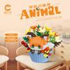 Creative Cute Dessert Animal Cake Potted Cartoon Doll Small Animal Panda Building Block Ornament Children Toy Gift