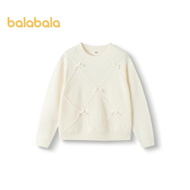 Balabala Girls' Bowknot Wool Blend Sweater