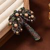 Women Men Fashion Crystal Heavy Industry Coconut Palm Brooch Pin Elegant Vintage Lady Plant Badges