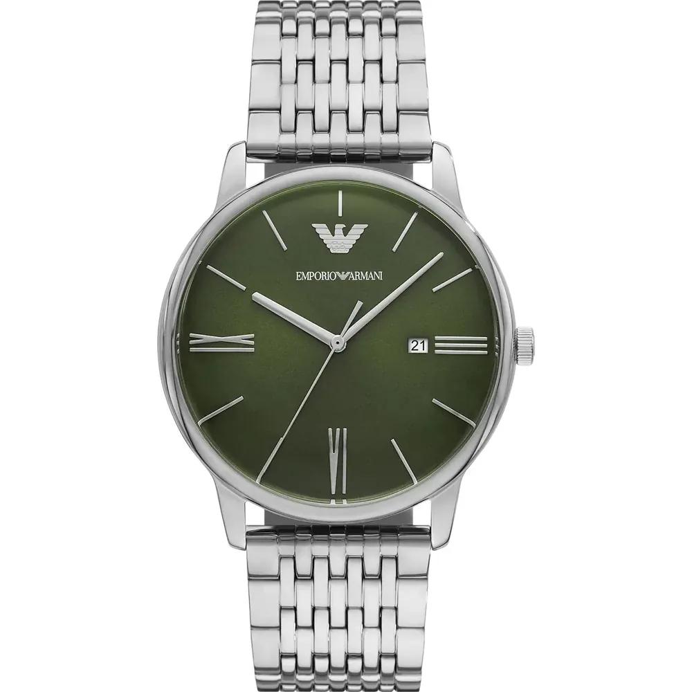 

Emporio Armani Minimalist Green Silver Men s Quartz AR11644 зелёный