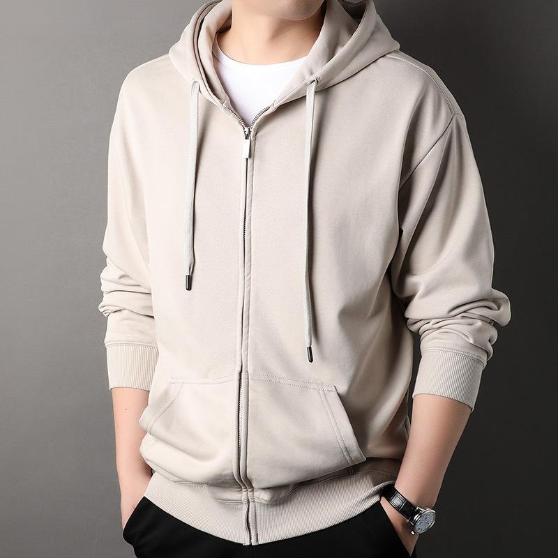 

Свитшот-кардиган с капюшоном, мужская повседневная куртка на весну и осень, новая модная универсальная хлопковая куртка для молодежи и людей среднего возраста 2XL