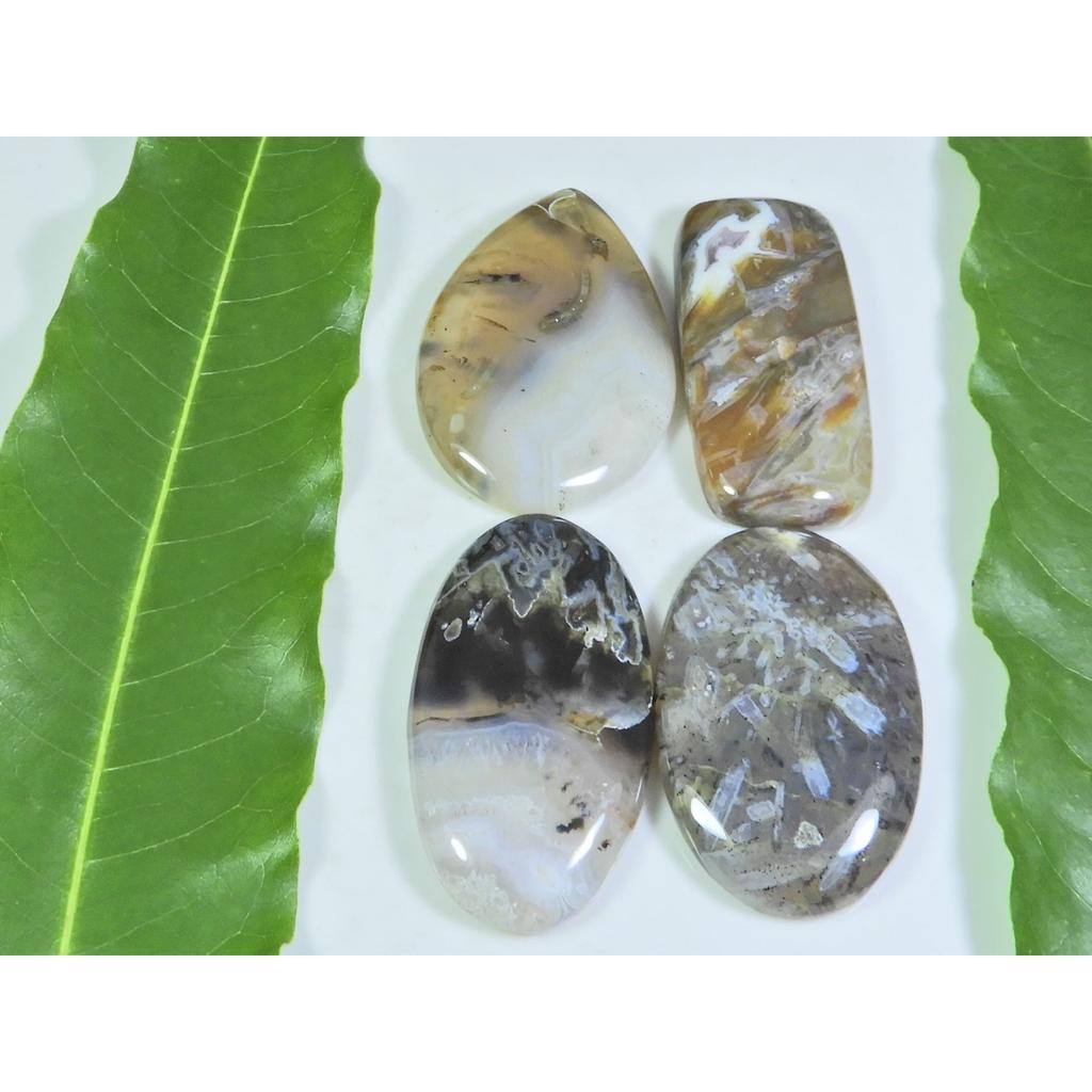 188Cts. Natural Turkish Stick Agate Mix Cabochon Loose Gesmtone 4 Pcs Lot A-203