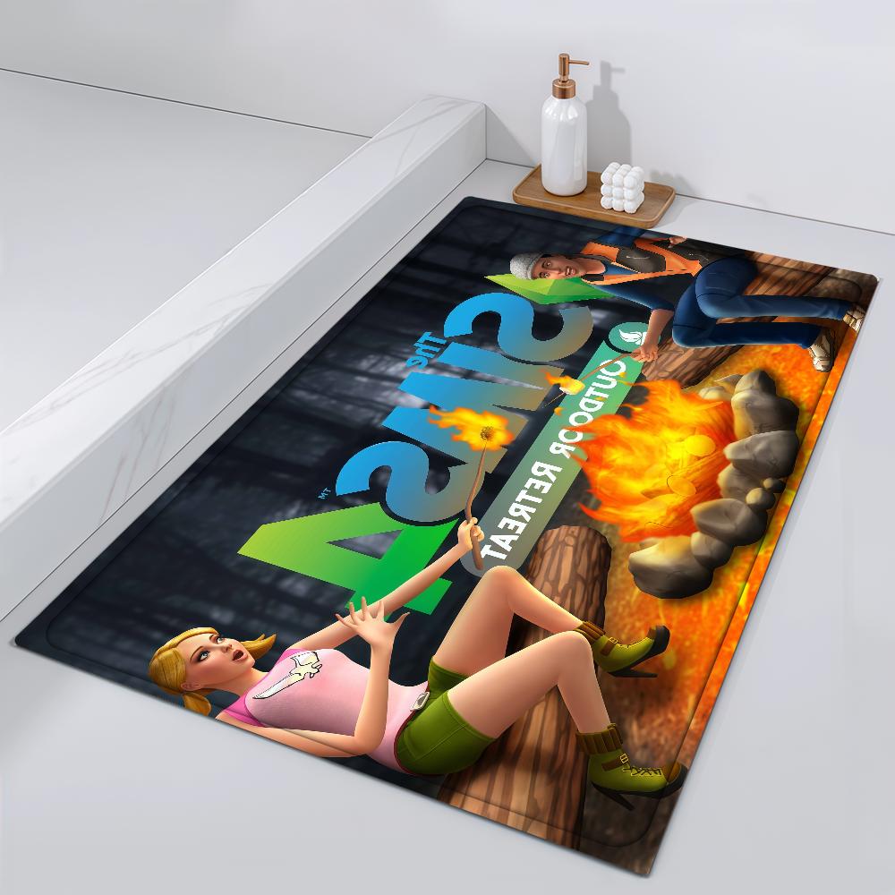 Door Mat The Bedside Entrance Bath Floor Decoration Corridor Door 4 Game Mat Carpet S-Sims Living Room Balcony