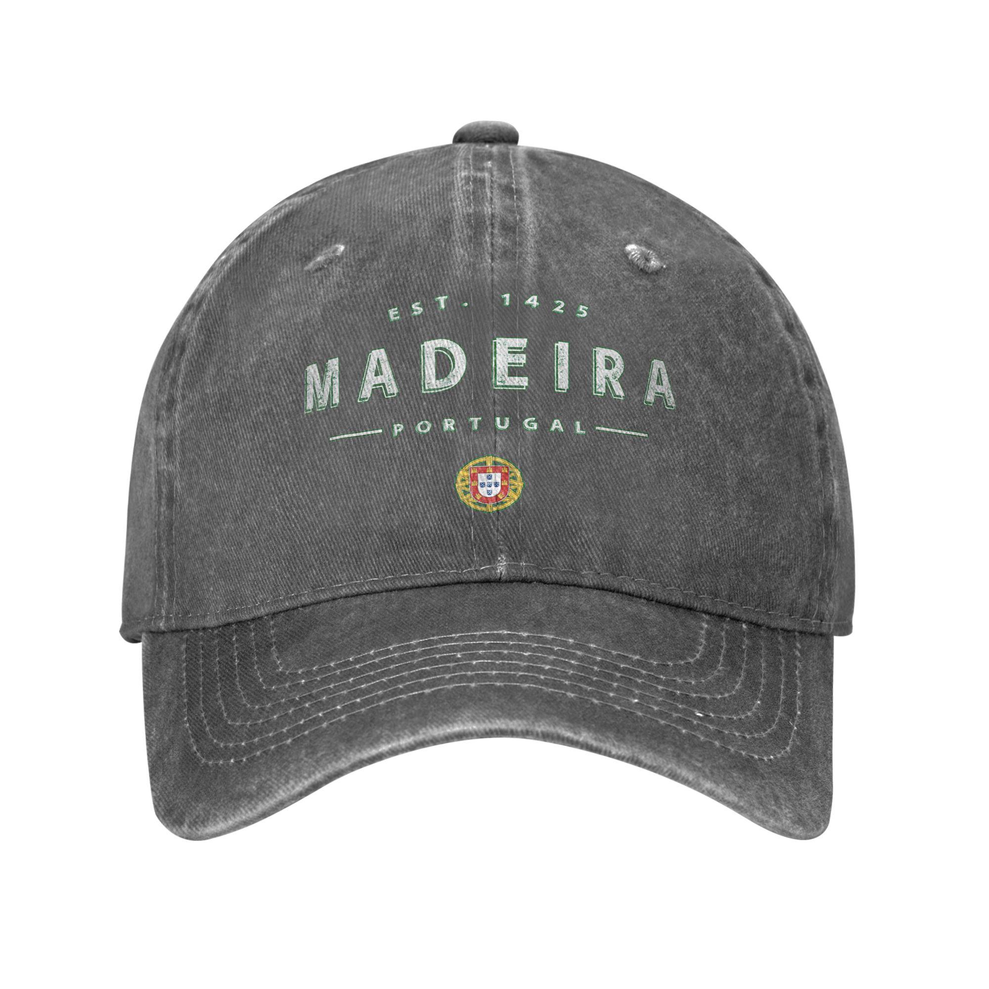 Madeira Insel Portugal Flagge Unstrukturierte Baseballkappen Weiche verwaschene Baumwolle Portugiesischer Stolz Unisex Reise Verstellbare Hüte Adjustable gray