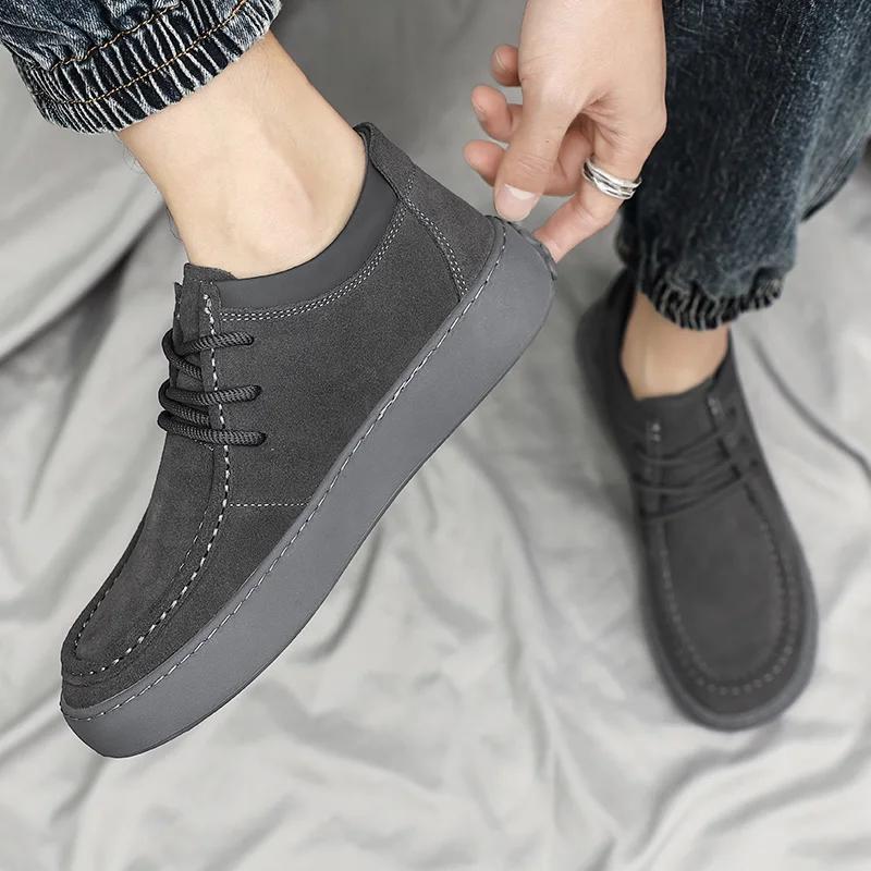 British Style Men Casual Flat Designer Shoes High Quality Comfy Genuine Leather Office Shoes Outdoor Antiskid Social Dress Shoes