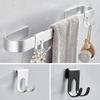 Bathroom Aluminum Hook Punch Free Wall Mounted Hook Towel Shower Glass Door Hook Shelf Bag