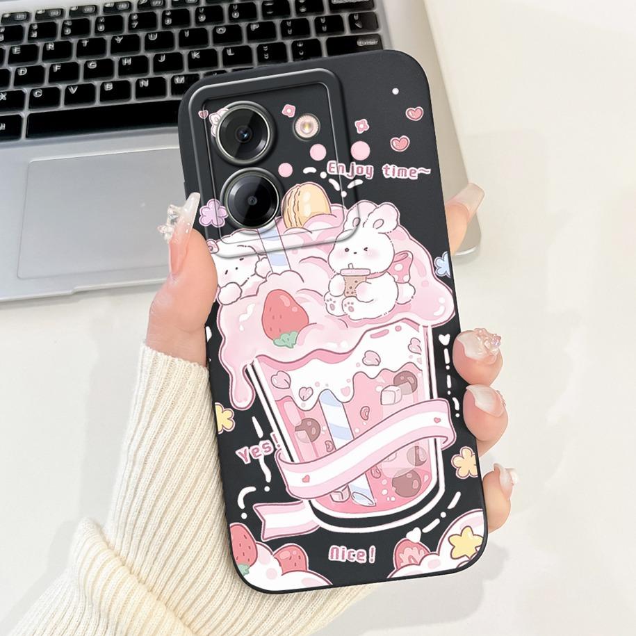 For Xiaomi Poco M7 Pro 5G Case Popular Flower Rabbit Duck Soft Liquid Silicone Cover For Xiaomi Poco M7Pro Capa 2409FPCC4G Coque