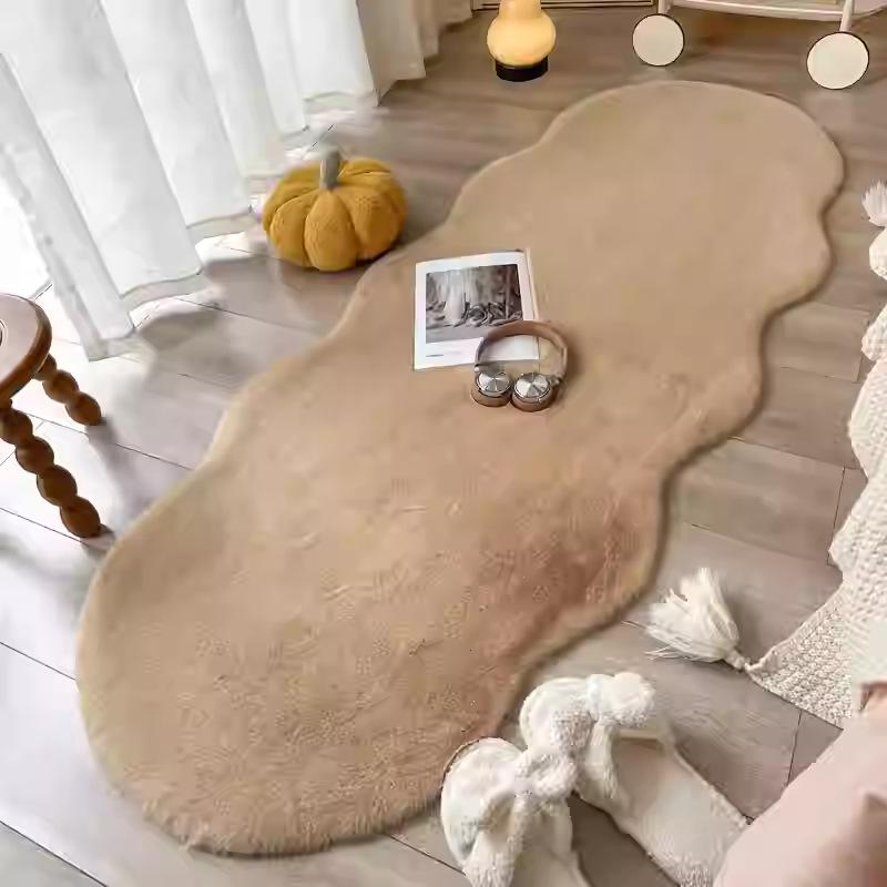

Ковер из искусственного кроличьего меха: Пушистый напольный коврик для спальни/прикроватный, подушка для эркерного окна в гостиной, прикроватный коврик для кофейного столика или гардеробной 40×60 cm