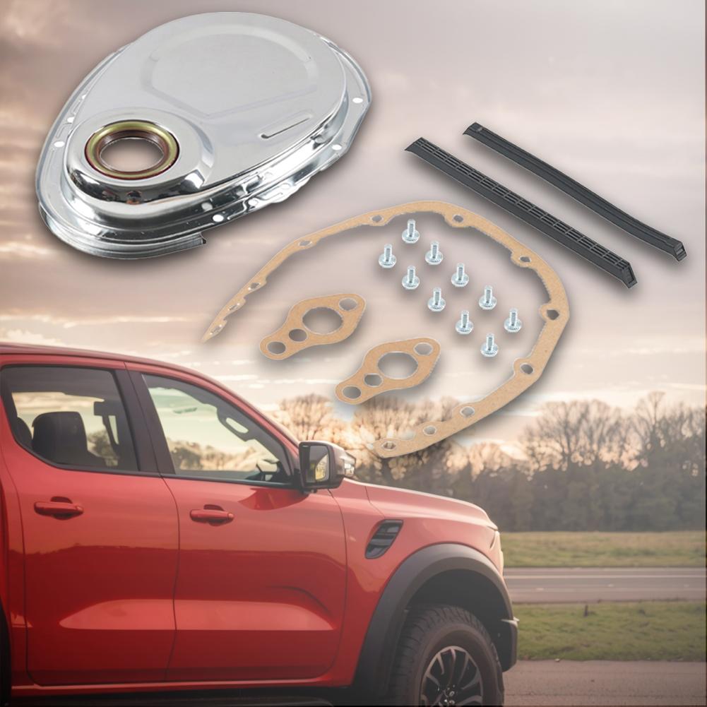 Timing Chain Cover Kit Engine Timing Chain Cover Kit Gasket Seal Bolts for Chevrolet 327 350 383 400 SBC