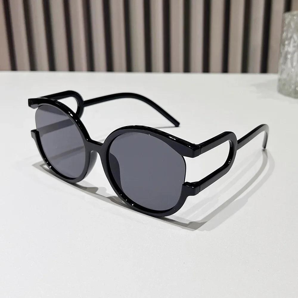 

Luxury Designer Trendy UV400 Sun Eyewear Fashion Women Men Outdoor Travel Round Frame Eye Protection Sun Eyeglasses Goggles