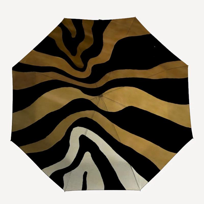 1pc Zebra Print Animal Automatic Open/Close Umbrella Compact Folding Umbrella, All-Season Portable Umbrella for Women/Men F1124349