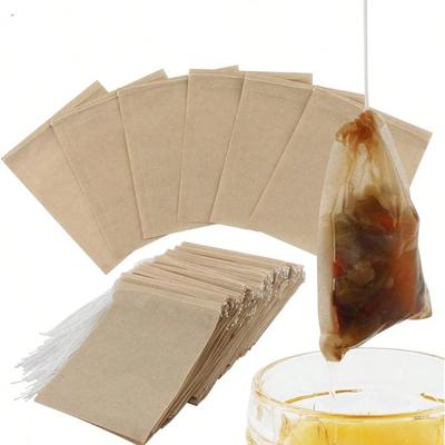 100/200/300pcs Disposable Teabags Biodegradable Paper Tea Filter Bags with String Empty Drawstring Bags for Spice Coffee Foot Ba
