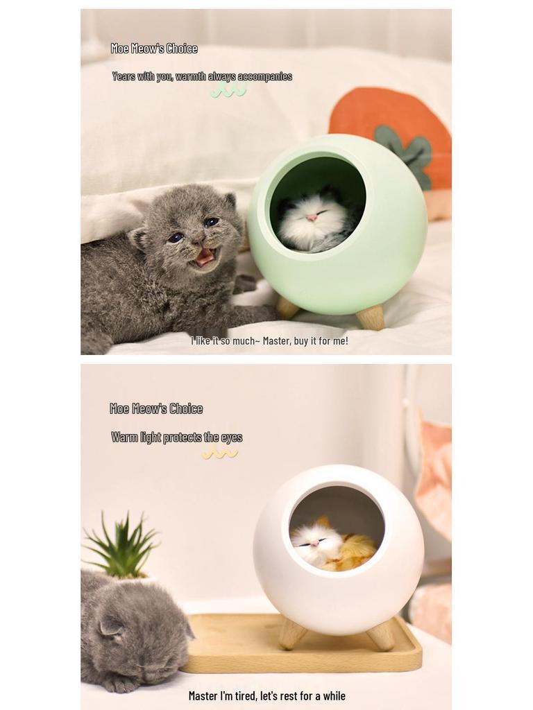 Kreatives Katze Atmosphäre Nachtlicht - USB Wiederaufladbar, Kinder Touch Nachttischlampe