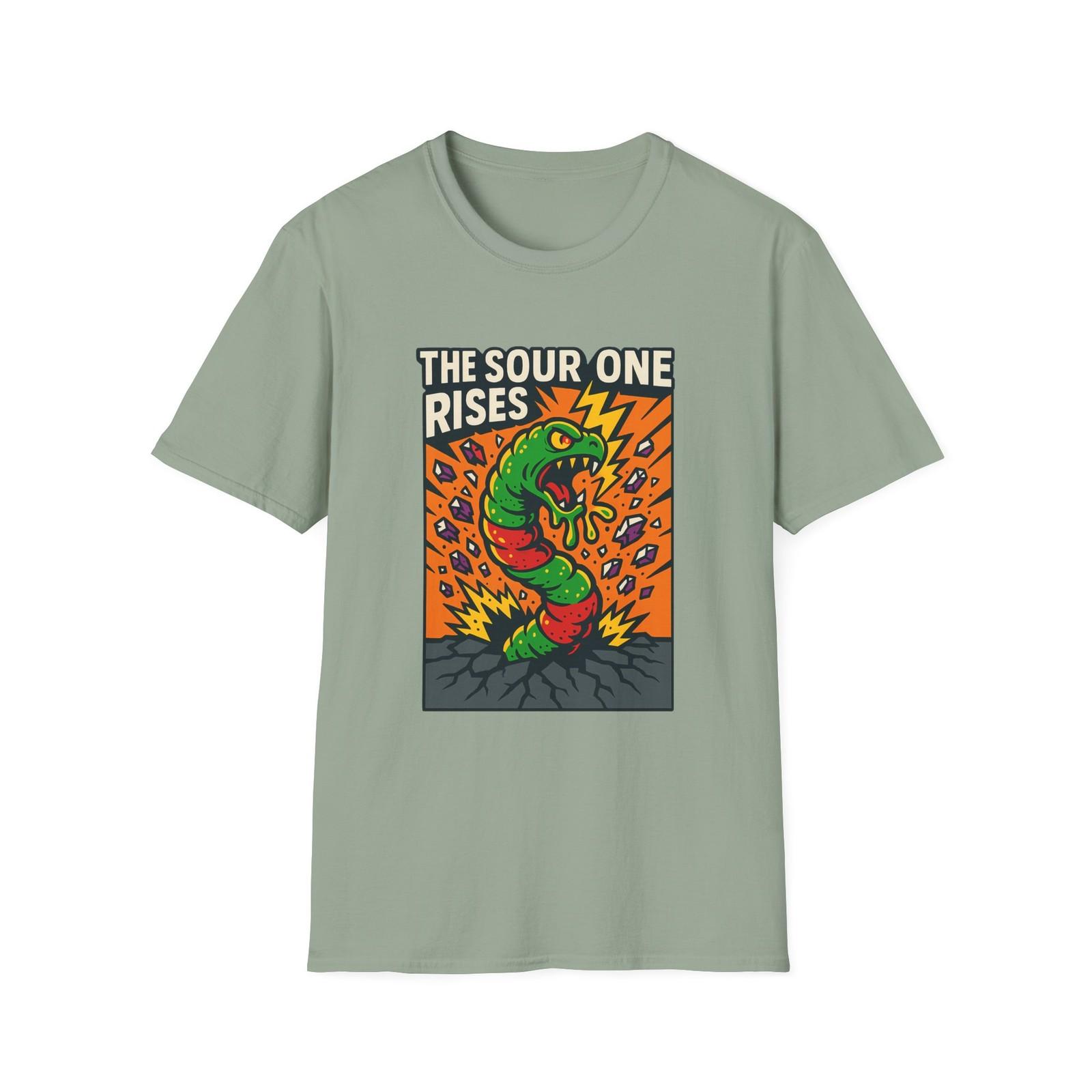 Unisex Softstyle T-Shirt Mens Womens Tees Top Sour Gummy Worm Funny Neon Monster Graphic Tee 3XL