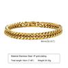 Stylish Double Curb Chain Bracelets for Men Boys,8/10/12/15mm Stainless Steel Miami Link Wristband,Punk Zircon Gifts