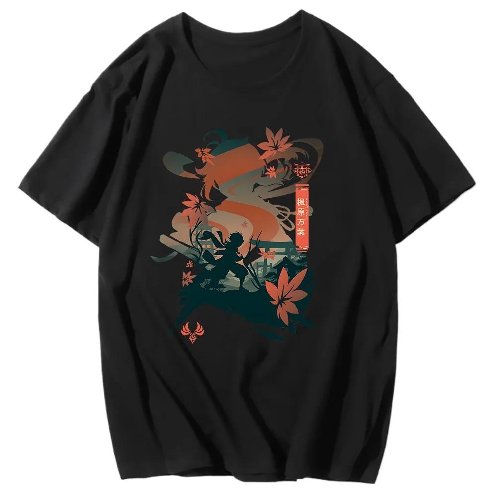 Genshin Impact Printing Tshirts Xiao Venti Print Tee Shirts Hu Tao Zhong Li Graphic T-shirt Kaedehara Kazuha Raiden Shogun Tees