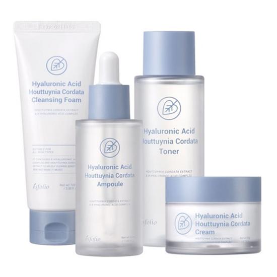 Esfolio Hyaluronic Acid Houttuynia Cordata Set - Foam+Toner+Ampoule+Cream