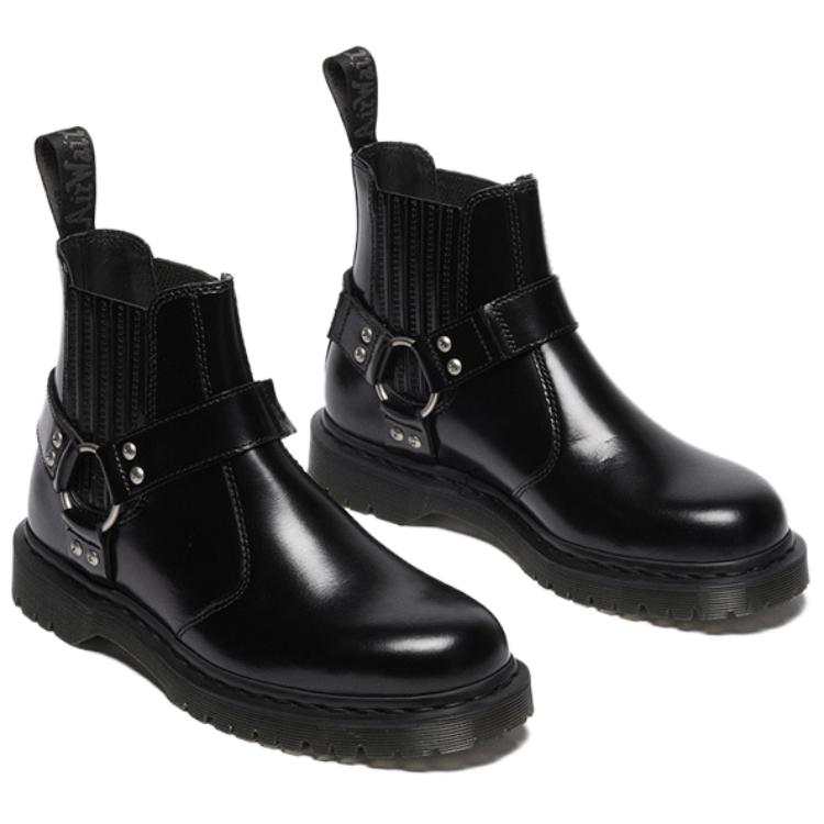 Dr. Martens 2976 Leather Fashion Comfortable Versatile Trendy Simple Short Chelsea Boots Unisex boots Black 41387001