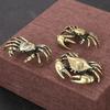 Elegant Brass Crab Sculpture Lifelike Detailing Crab Statue for Collectors and Decoration Enthusiasts Desk Accessory