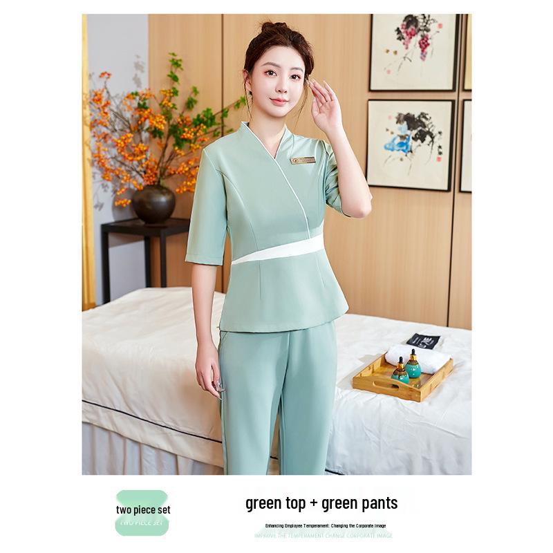 Women's High-End Beauty Spa Technician Pants Set for Head Therapists and Postpartum Recovery.