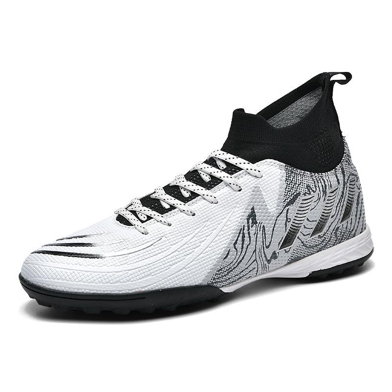 2025 European Cup Summer New High-top Football Shoes Two-color Children and Adolescents Long Nails Broken Nails Training Shoes