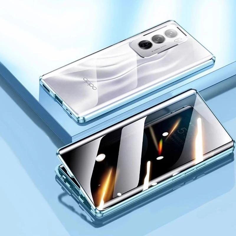 Metalowe Etui Anty Peeping do Telefonu OnePlus 10 Pro 10R 11 11R 12 12R 13 13R Magnetyczne Szklane Pokrowiec z Ochroną Prywatności 360 Stopni