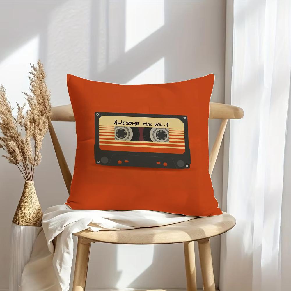 Retro Cassette Tape Cushion Cover Soft Plush Throw Pillow Cover  DoubleSided Decorative Cushion Case  Sofa Bedroom Home Decor