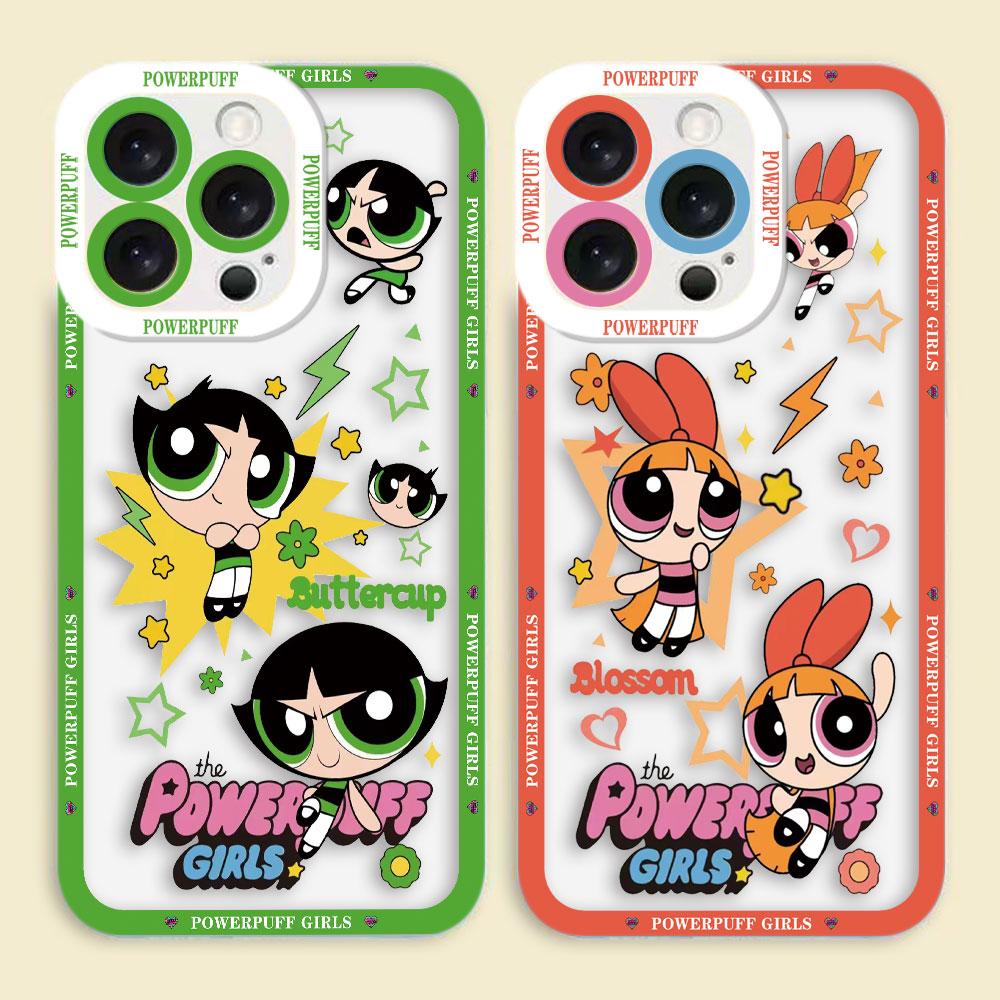 Anime The P-Powerpuff Girls Cover Clear Phone Case For iPhone Apple 17 AIR 16E 16 15 14 12 13 11 Pro Max Plus XR DIY Shell Case