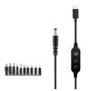 PD65W USB C To DC5521 Fast Charging Cord 5V 9V 12V 15V 20V 3A Adjustable Power Supply Cable With Multiple Adapters
