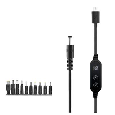 PD65W USB C To DC5521 Fast Charging Cord 5V 9V 12V 15V 20V 3A Adjustable Power Supply Cable With Multiple Adapters