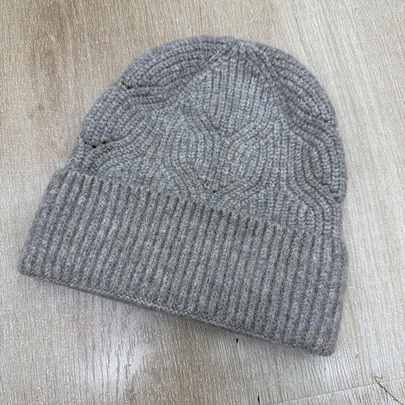 Fashion commuter style men's and women's knitted hats solid color warm eversion jacquard thickened wool hat outdoor hat