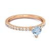 Blue Topaz Pavé Band Ring - 925 Sterling Silver Rose Gold Vermeil