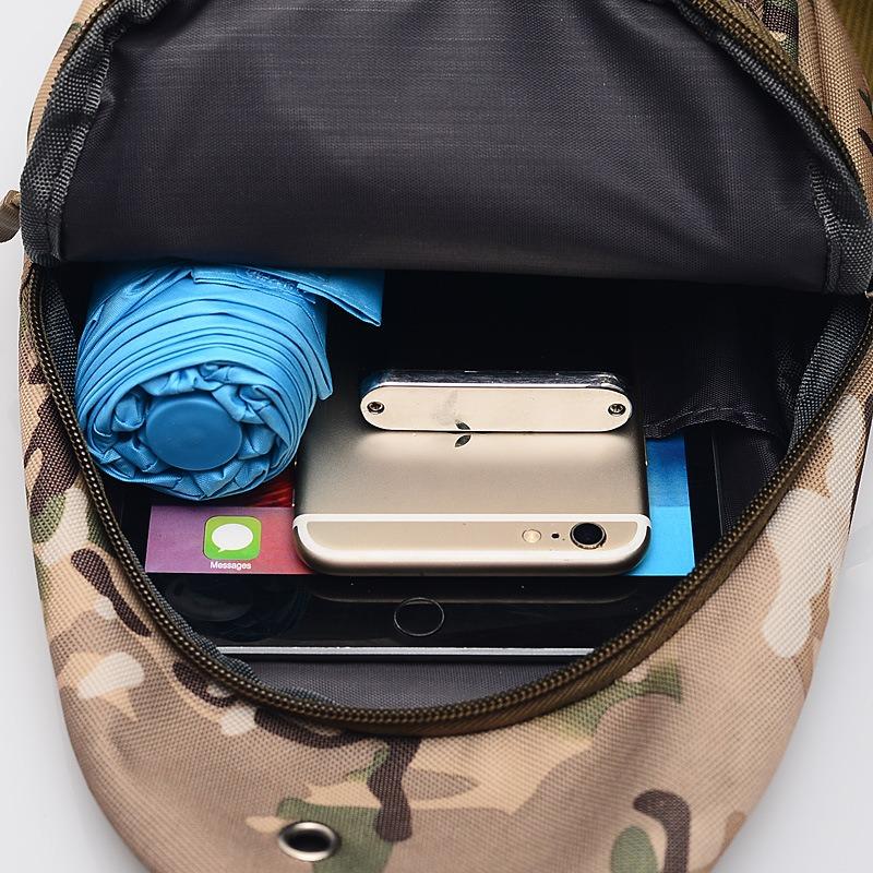 Tactical breast bag, outdoor camouflage chest bag, men's shoulder messenger bag, sports cycling chest bag, multi-functional small bag.