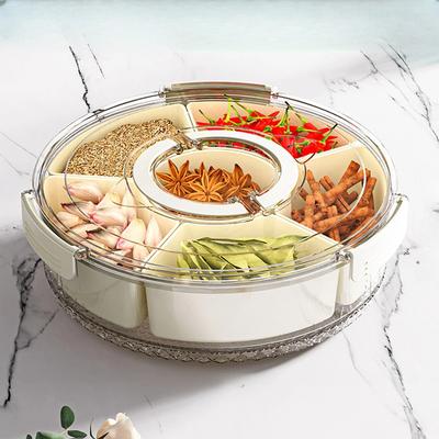 Obracany Pojemnik na Charcuterie Pojemnik Śniadaniowy Pojemnik Dzielony Patera do Serwowania Przenośny Organizer do Przechowywania na Słodycze Owoce Orzechy Przyprawy