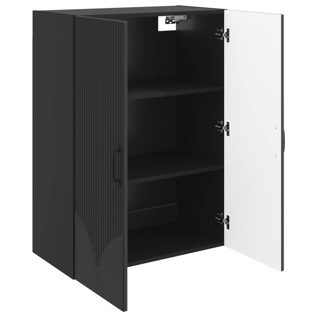 Wall Mounted Cabinet Black 66 x 34.5 x 90 cm Engineered Wood