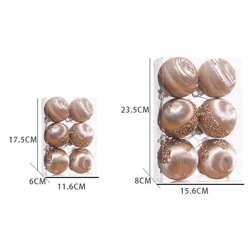 6pcs Foam Velvet Christmas Balls Shatterproof Christmas Tree Pendant  Hotel Office Decor