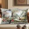 Deer And Forest Scenes Floral Decorative Cushion Covers Polyester pillowcase, sofa decorative cushion cov Headboard Pillow