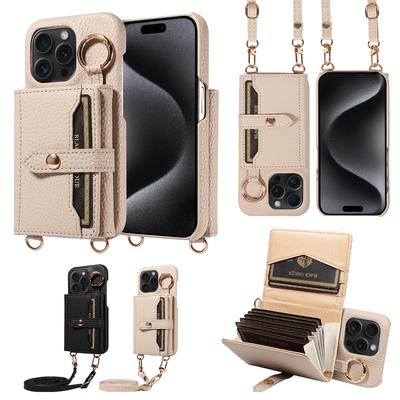 New Stylish Faux Leather Phone Case for IPhone16 15 14 13 12 11Pro Max Plus 7 8Series with Ring, Multi-card Slot, Stand Function