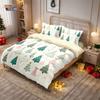 3PCS Cartoon Christmas Tree Print Chipless Bedding Set Soft Dormitory Bedroom Multiple Sizes Holiday Decoration Machine Washable