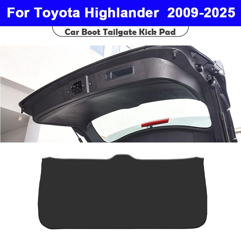 For Toyota Highlander U70 U50 U40 2009-2025 Car Boot Tailgate Kick Pad Leather Anti Kick Anti-dirty Trunk Door Mat Protection
