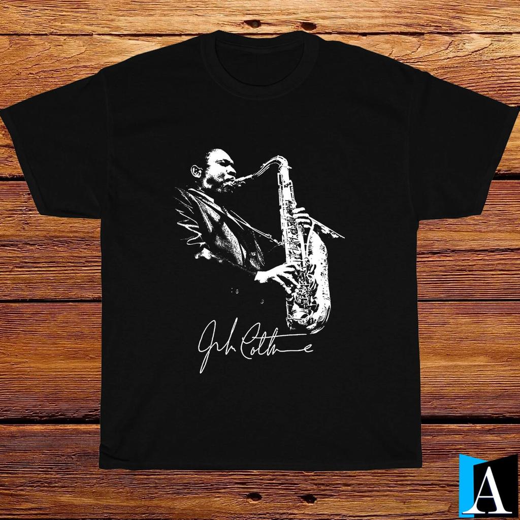 New Shirt John Coltrane Saxophone Musicians Logo Black / Navy T-Shirt S-5XL