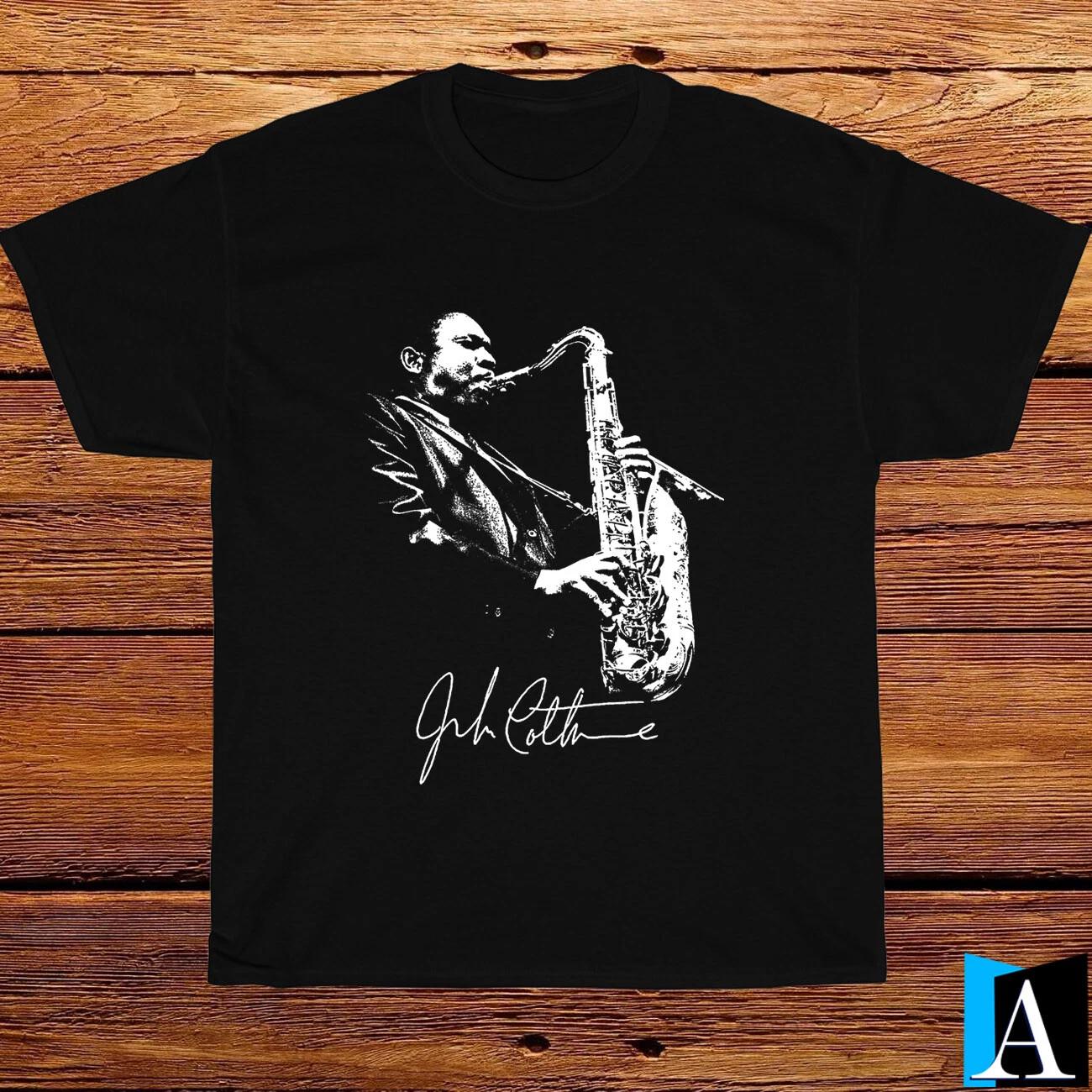 New Shirt John Coltrane Saxophone Musicians Logo Black / Navy T-Shirt S-5XL S