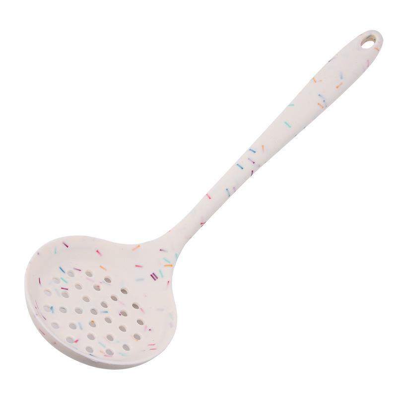 Silicone Kitchen Utensils Set: 6-Piece Non-Stick Color Dot Shovel, Spoon, and Steak Shovel.