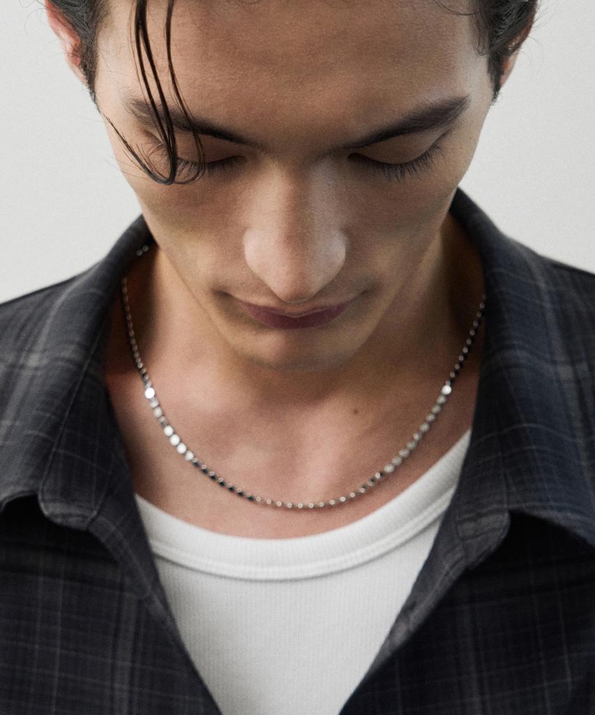 Blayer Pressed Circle Chain Necklace [Silver]