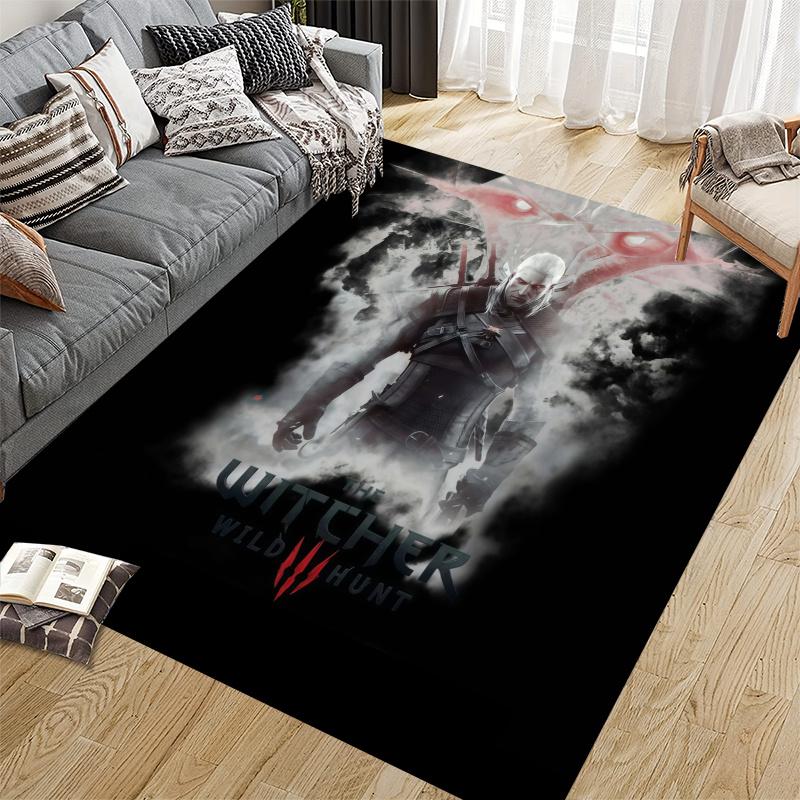 The Witcher Home Sofa Decoration for Living Room & Bedroom, Non‑Slip Play Flannel Floor Mat for Game Room