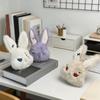 Fluffy Halloween Plushie Compact Stitched Bunny Bag Pendant Gothic Rabbit  Key Organizer